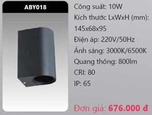 Đèn led gắn vách ngoài trời Duhal ABY018 - 10W