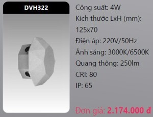 Đèn led gắn vách ngoài trời Duhal DVH322 - 4W