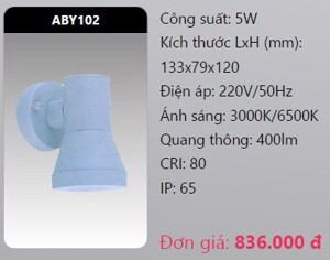 Đèn led gắn vách ngoài trời Duhal ABY102 - 5W