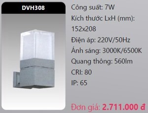 Đèn Led gắn vách ngoài trời Duhal DVH308 - 7W