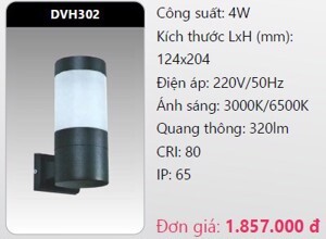 Đèn led gắn vách ngoài trời Duhal DVH302 - 4W