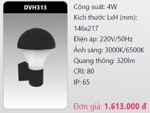 Đèn led gắn vách ngoài trời Duhal DVH313 - 4W