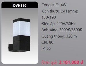 Đèn led gắn vách ngoài trời Duhal DVH310 - 4W