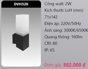 Đèn led gắn vách ngoài trời Duhal DVH320 - 2W