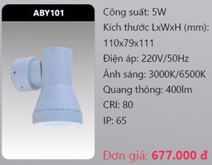 Đèn Led gắn vách ngoài trời Duhal ABY101 - 5W