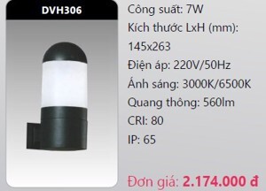 Đèn led gắn vách ngoài trời Duhal DVH306 - 7W