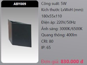 Đèn led gắn vách ngoài trời Duhal ABY009 - 5W