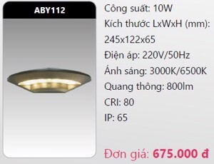 Đèn led gắn vách ngoài trời Duhal ABY112 - 10W