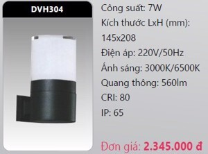 Đèn led gắn vách ngoài trời Duhal DVH304 - 7W