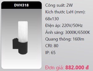 Đèn led gắn vách ngoài trời Duhal DVH318 - 2W