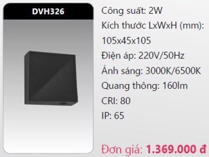 Đèn Led gắn vách ngoài trời DVH326