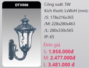 Đèn led gắn vách trang trí Duhal DTV006 - 5W