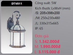 Đèn led gắn vách trang trí Duhal DTV011 - 5W