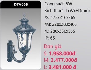 Đèn led gắn vách trang trí Duhal DTV006 - 5W