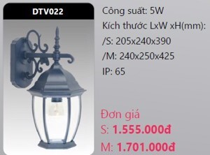 Đèn Led gắn vách trang trí Duhal DTV022 5W