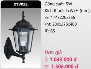 Đèn led gắn vách trang trí Duhal DTV025 - 5W