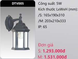 Đèn led gắn vách trang trí Duhal DTV005 - 5W