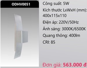 Đèn led hắt vách trong nhà 5w ODHV0051 Duhal