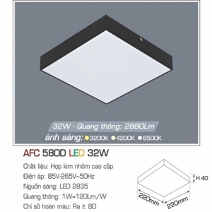 Đèn led nổi 1 chế độ  AFC 580D 32W