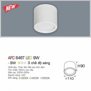 Đèn led nổi cao cấp 3 chế độ  AFC 646T 9W 3C