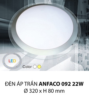 Đèn Led ốp trần Anfaco AFC 092 22W T6