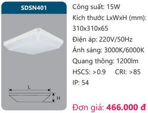 Đèn LED ốp trần chống thấm Duhal SDSN401 - 15W