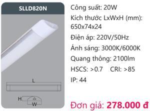 Đèn led ốp trần chụp mica 20W Duhal SLLD820N