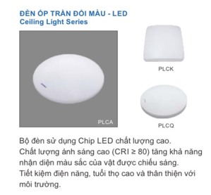 Đèn led ốp trần đổi màu Paragon 12W PLCA295L12/CCT