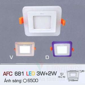 Đèn led ốp trần nổi vuông Anfaco AFC-681D-5W