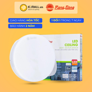 Đèn led ốp trần tròn Rạng Đông LN12.RAD 220/18W