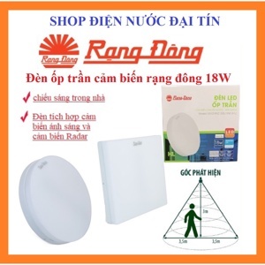 Đèn led ốp trần vuông Rạng Đông LN12.RAD 220/18W