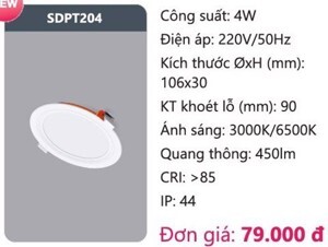 Đèn Led panel 4W SDPT204 Duhal