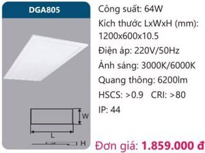 Đèn led Panel 600x1200 Duhal DG-A805