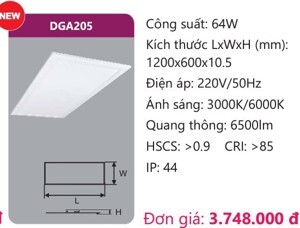 Đèn led panel bảng cao cấp Duhal DGA205