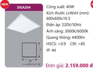 Đèn led panel bảng cao cấp Duhal DGA204