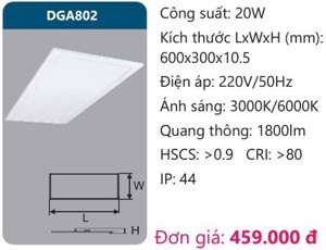 Đèn led panel bảng cao cấp Duhal 20w DGA802