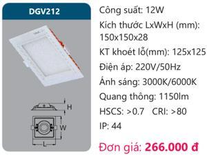 Đèn led panel cao cấp âm trần Duhal DGV212 12w