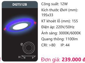 Đèn led panel màu âm trần Duhal DGT512B