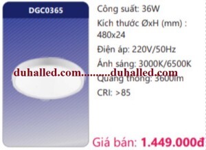 Đèn led panel ốp trần siêu mỏng cao cấp 36W DGC0365 Duhal