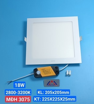 Đèn Led Panel vuông âm trần 18W MPE SPL-18V ánh sáng vàng