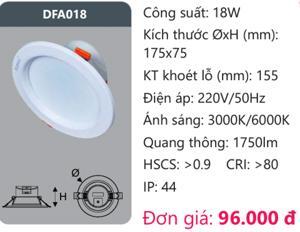 Đèn led tán quang âm trần Duhal DFA018