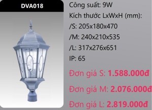 Đèn Led trụ cổng Duhal DVA018 9W