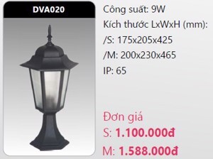 Đèn Led trụ cổng Duhal DVA020 9W