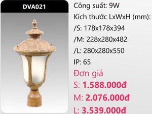 Đèn Led trụ cổng Duhal DVA021 9W