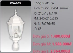 Đèn Led trụ cổng DVA005