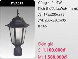 Đèn Led trụ cổng DVA019 5W