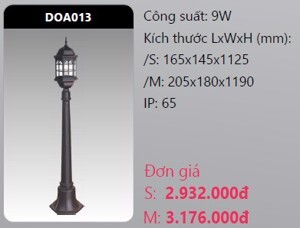 Đèn led trụ công viên Duhal DOA013 - 5W