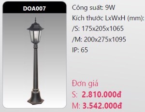 Đèn led trụ công viên Duhal DOA007 - 5W