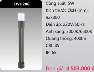 Đèn led trụ sân vườn Duhal DVH206 - 5W