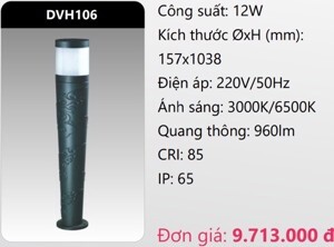 Đèn led trụ sân vườn Duhal DVH106 - 12W